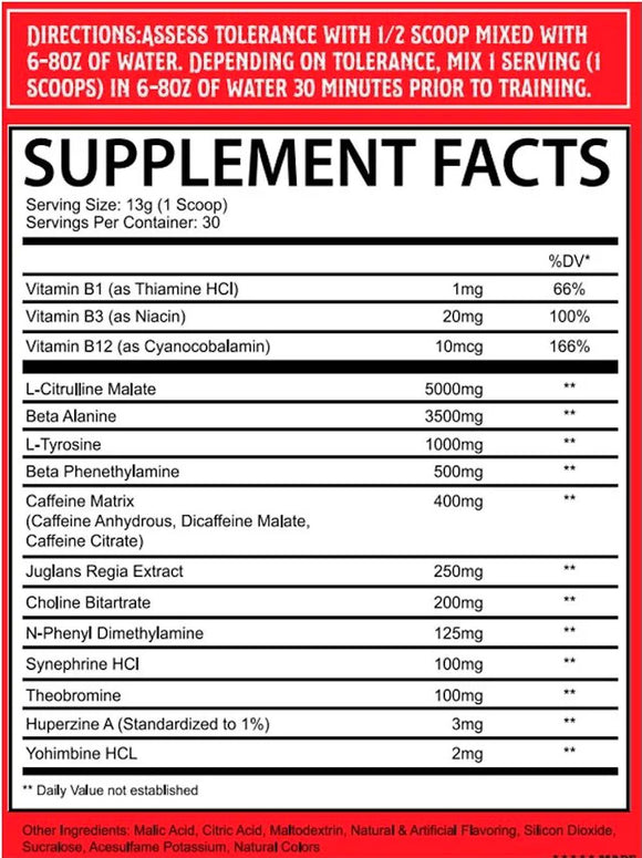 Chaotic Rage Pre Workout fcats