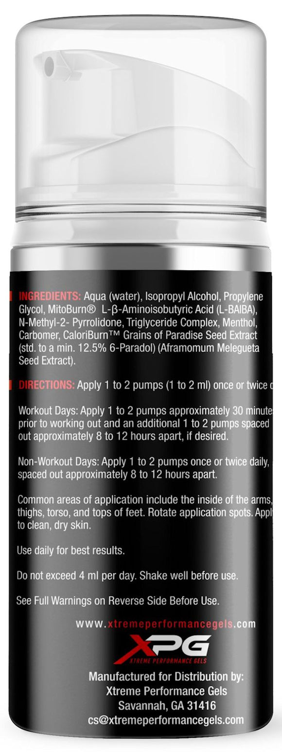 XPG MitoBurn fat burner Gel facts 