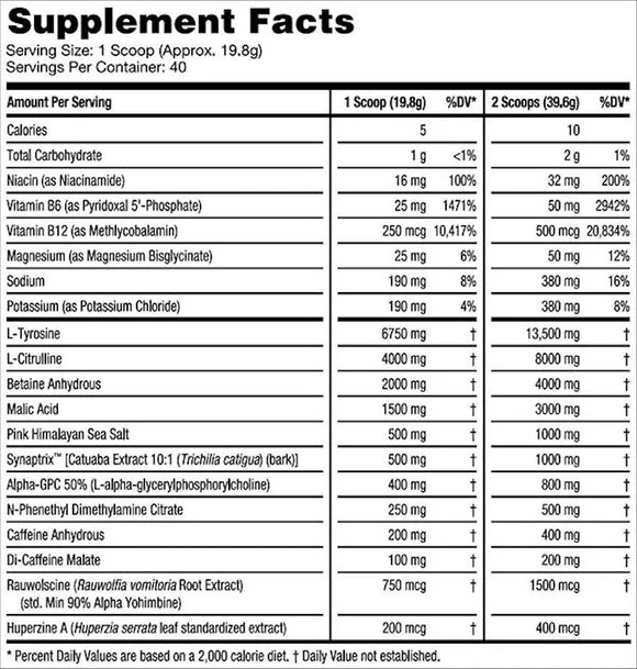 Gorilla Mind Mode Lightning Pre Workout fact