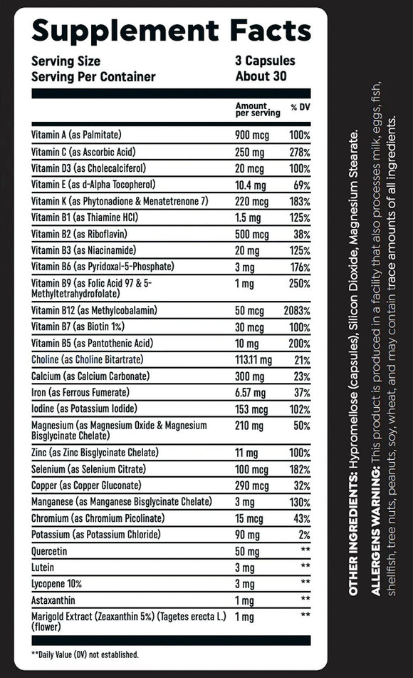 HTLT Supps MultiVit 90 Capsules facts
