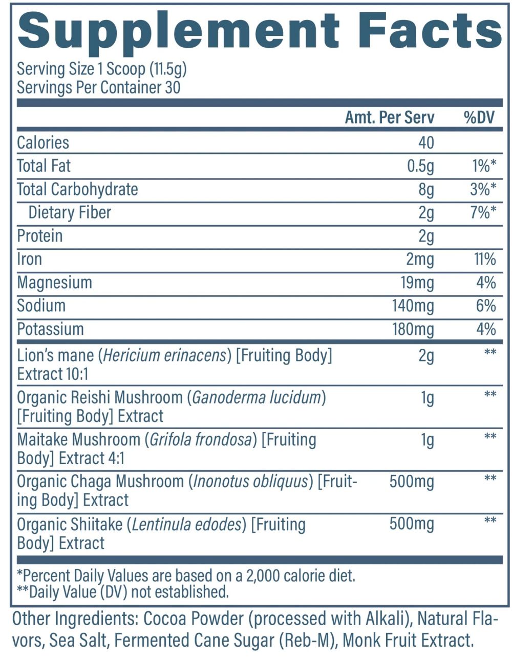 Revive MD Mushroom Complex | 30 Servings facts
