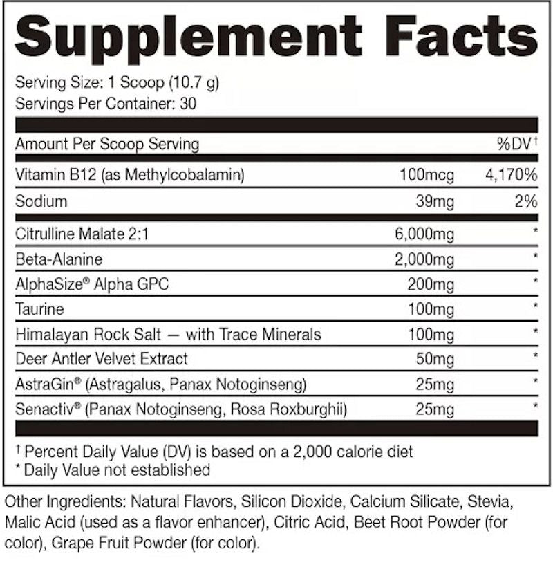 DAS Labs Bucked Up Stim Free | Low-Price-Supplements facts