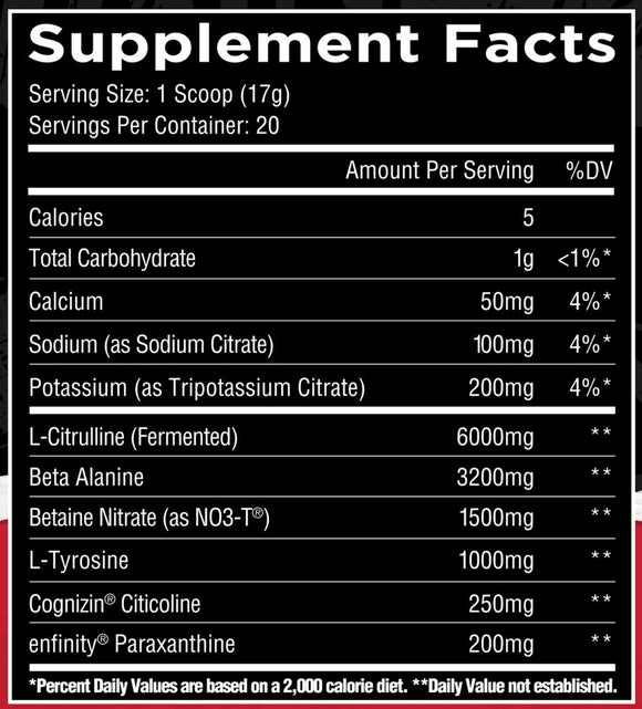 Unmatched Nutrition OUTLIER Non-Stim Pre-Workout fact
