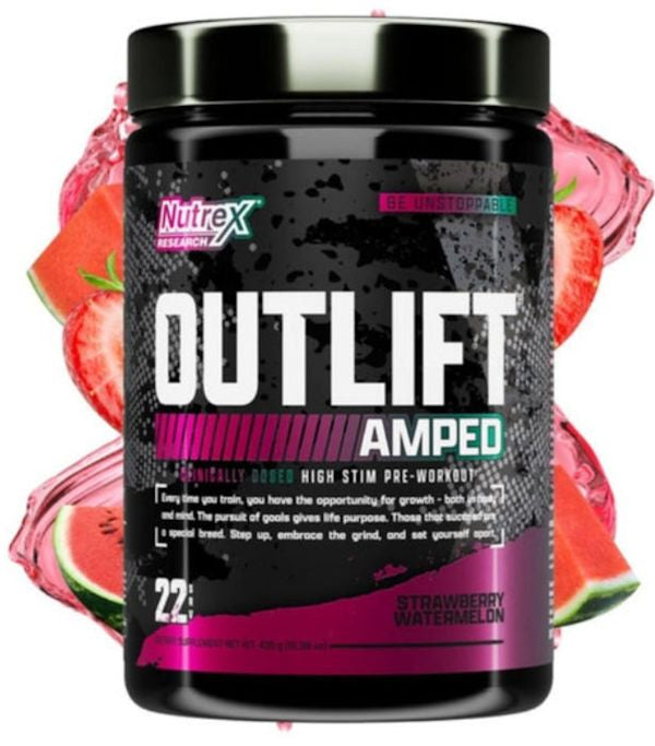 Outlift Amped Nutrex High-Stim Pre-Workout fruit