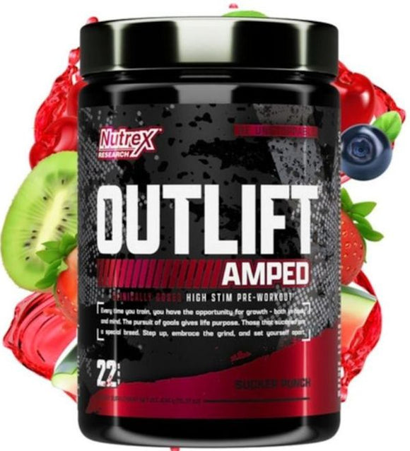 Outlift Amped Nutrex High-Stim Pre-Workout melon