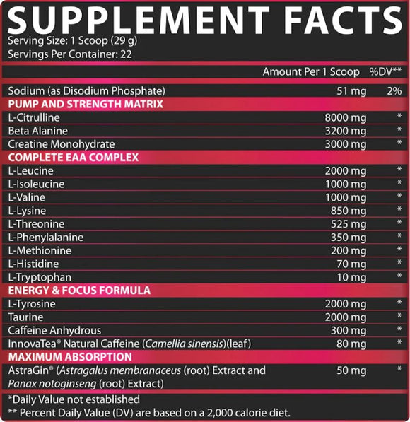 Nutrex Outlift Clinical Pre Workout fact