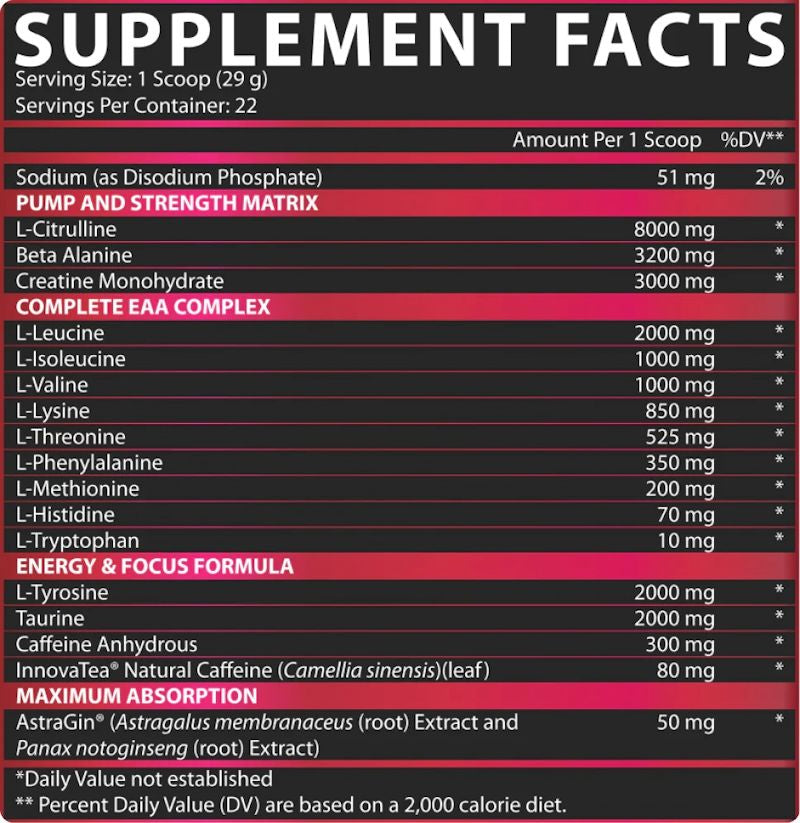 Nutrex Outlift Clinical Pre Workout fact