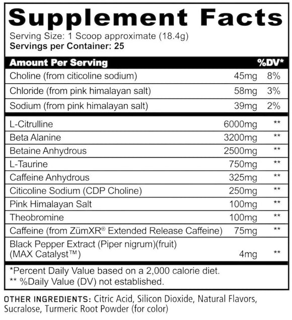 Panda Supps PANDO Pre-Workout High Stim Peach Rings fact