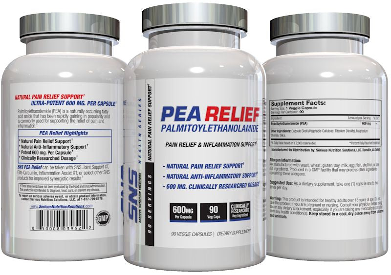 SNS PEA Relief Joint Pain 90 Capsules bottles