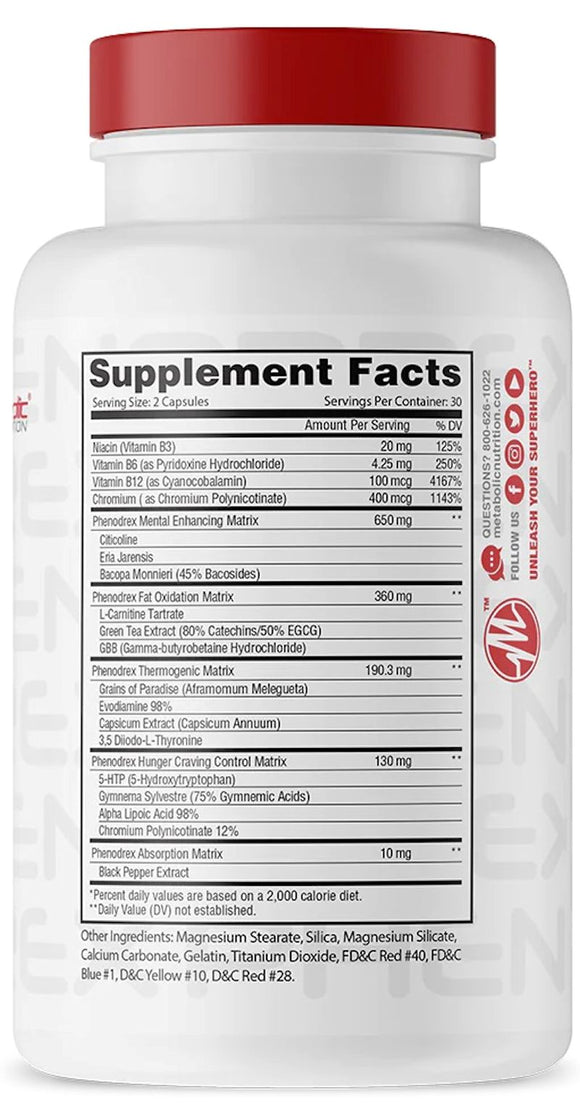 Phenodrex Metabolic Nutrition 60 capsules fact