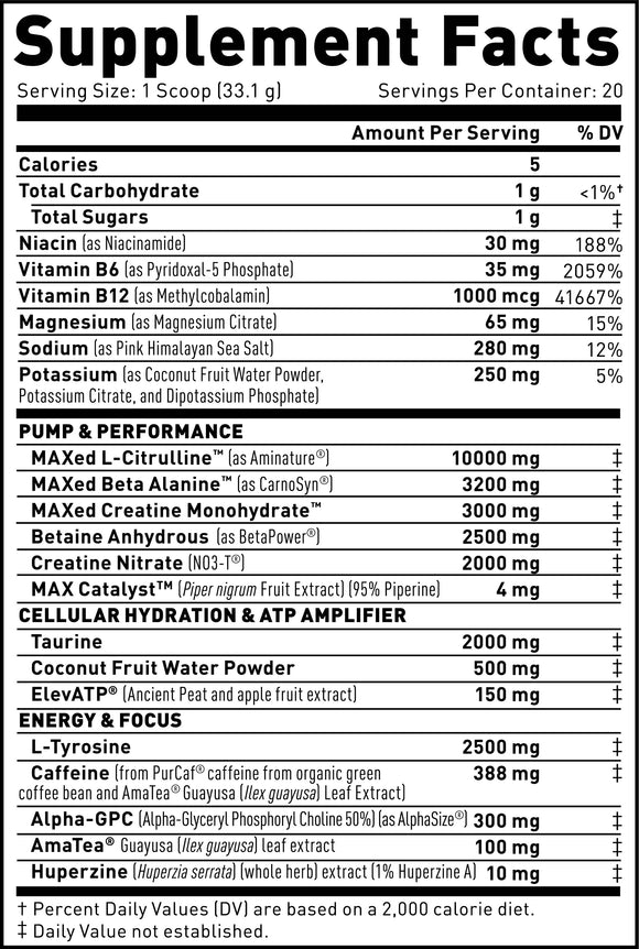 Kaged Pre Workout Elite facts