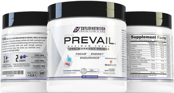 Cutler Prevail | Pre Workout jars