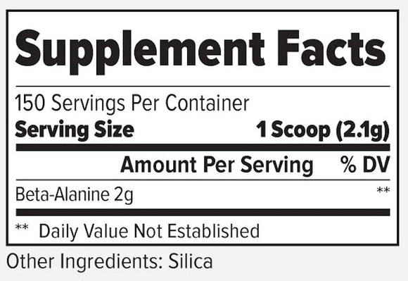 FinaFlex Pure Beta-Alanine Premium Powder fact