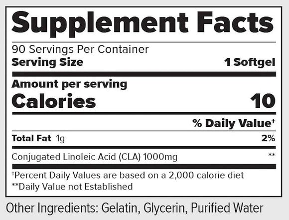 FinaFlex Pure CLA 90 softgels Lean Muscle fact