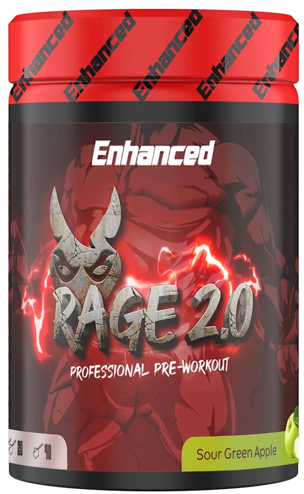 Enhanced Labs Rage 2.0 Pre-Workout Muscle Pumps 40 Servings apple