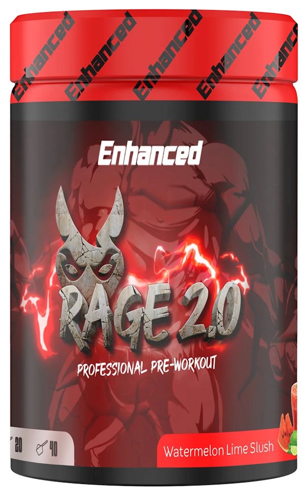 Enhanced Labs Rage 2.0 Pre-Workout Muscle Pumps 40 Servings watermelon
