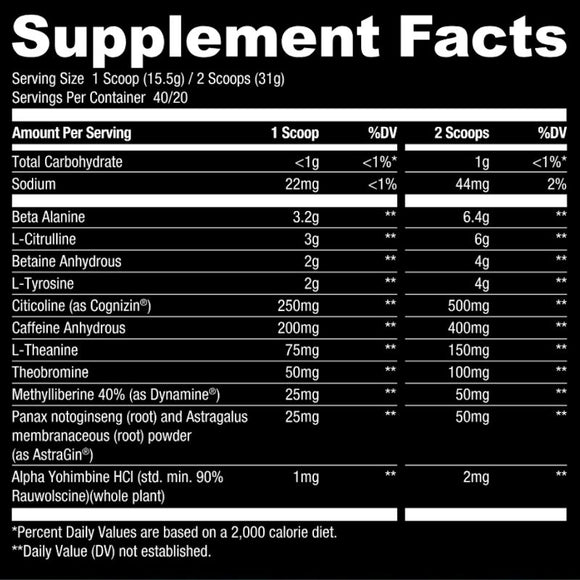 Ryse Stim Daddy High-Stimulant Pre-Workout fact