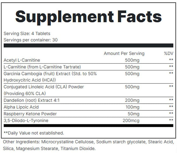 Silencer Redcon1 Stimulant Free Fat Burner 120 Caps fact