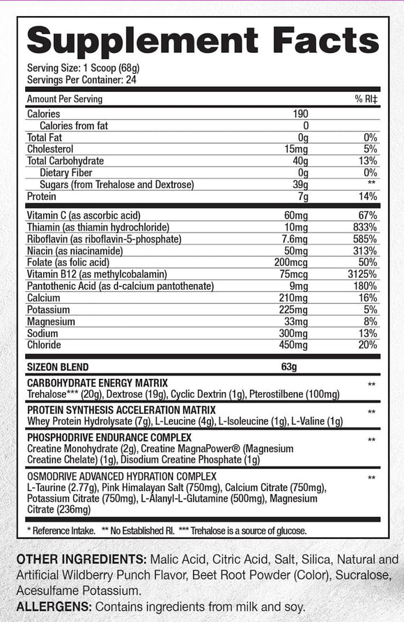 Gaspari SizeOn Get Swole Muscle Builder facts
