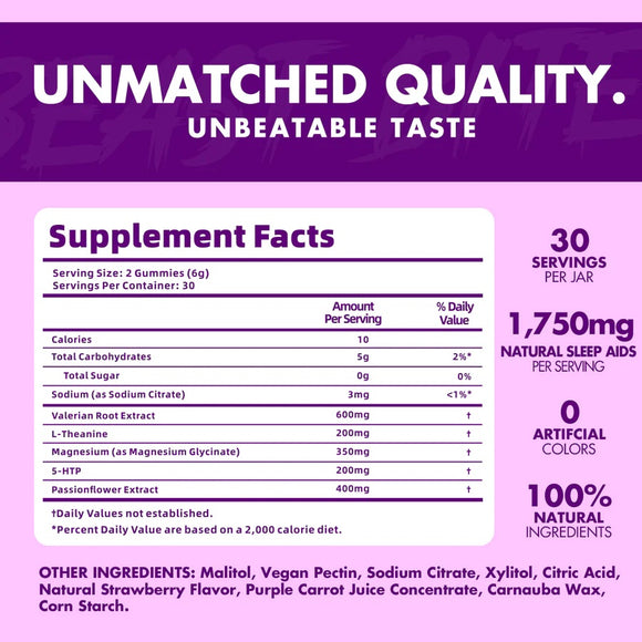 Beast Bites Sleep Gummies 30 servings fact