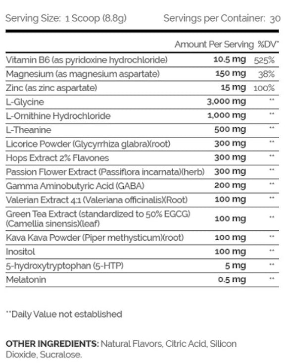 Enhanced Labs Sleep and Grow Nighttime Growth Tonic 30 Servings fact