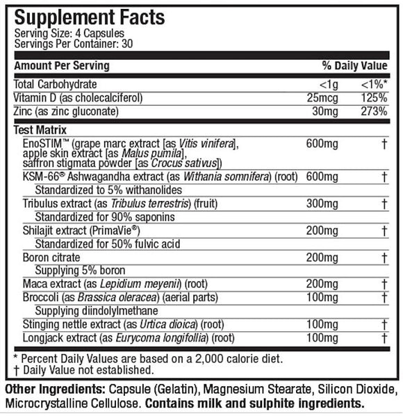 MuscleTech Test HD Elite 120 caps facts 4