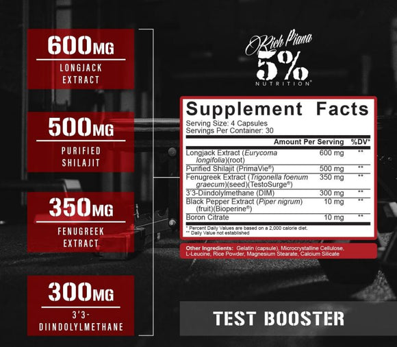 5% Nutrition Test Booster Muscle Builder 120 Capsules