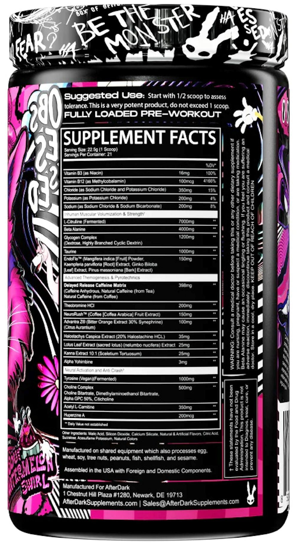 AfterDark VOID Pre-Workout 1 back