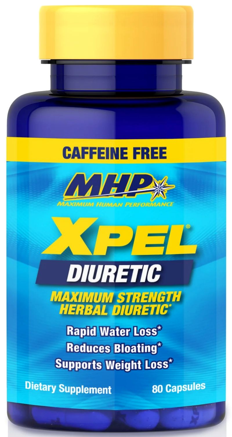 MHP Xpel Caffeine-Free diuretic bottle  