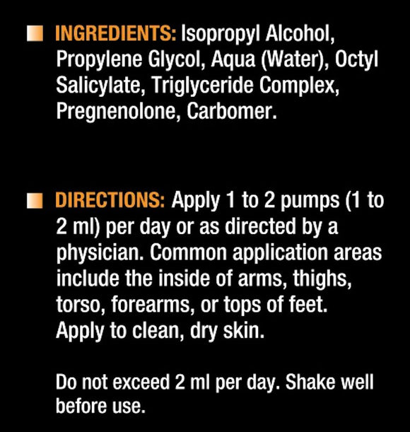 Pregnenolone Gel back