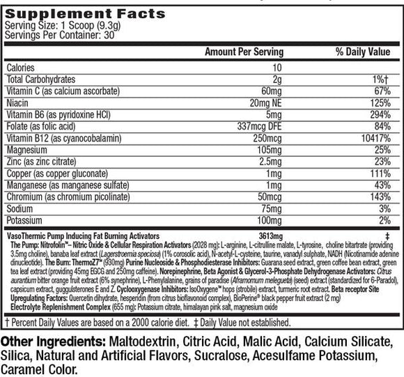 MHP Anadrox Pump & Burn Pre-Workout Powder fact
