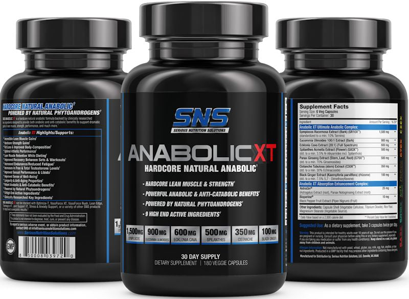 SNS Serious Nutrition Solutions Anabolic XT 180 V-Caps bottle