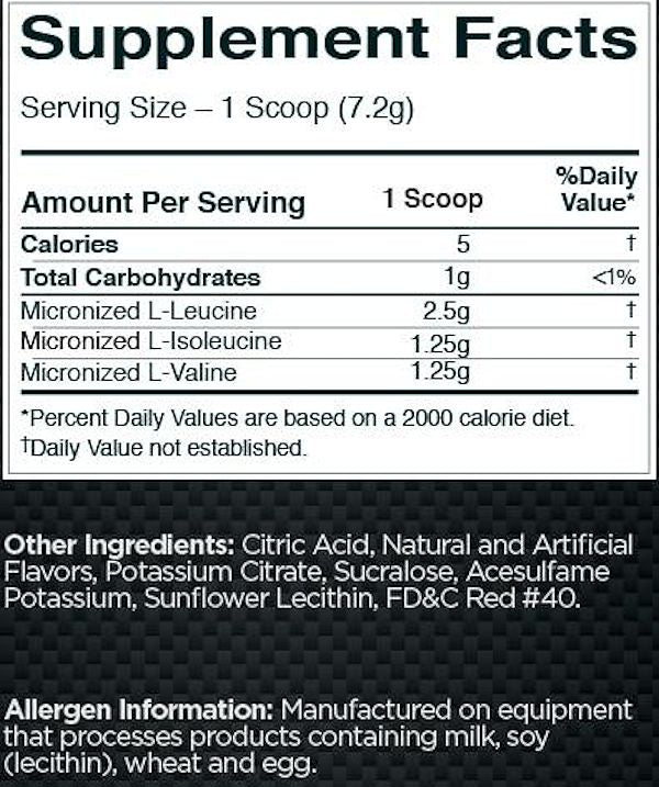 Rule One Micronized BCAAs 60 servings fact