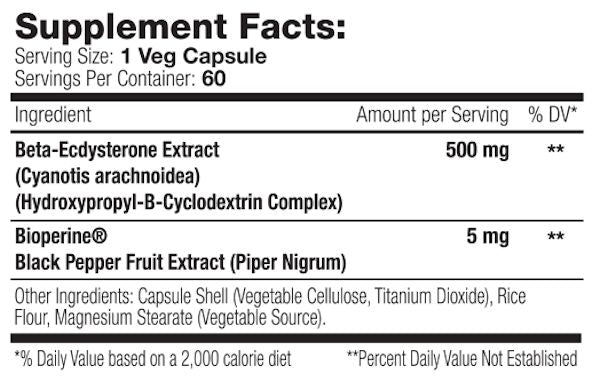 Muscle Addiction Beta-Ecdysterone-500 60 Veg Capsules fact