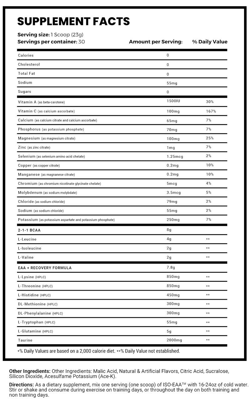 Man Sports ISO-EAA amino acid Drink fact