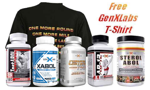 GenXLabs Mass Muscle Size Stack 5 Products Plus Free Shirt