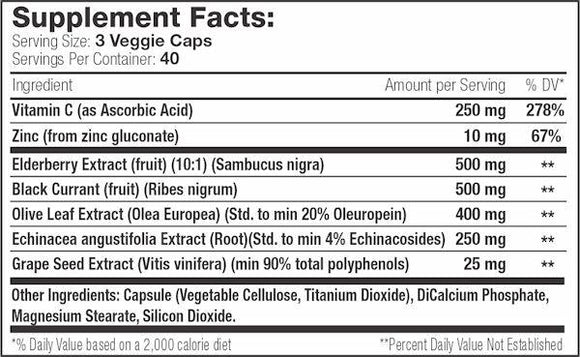 Serious Nutrition Solutions SNS Immune Support XT fact 