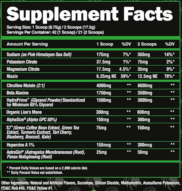 Alpha Lion SuperHuman Pump Stim-Free Pumps Performance fact
