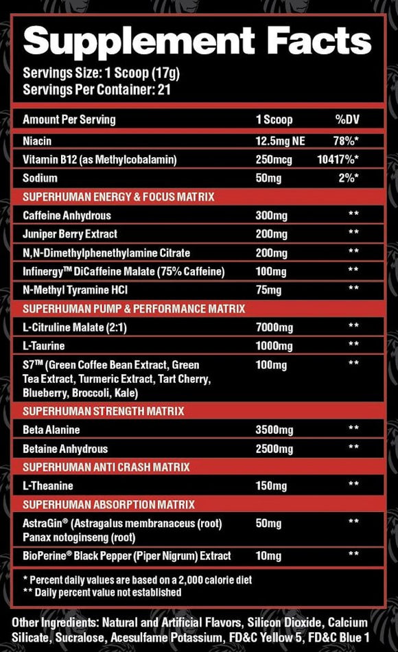Alpha Lion SuperHuman Supreme Pre-Workout facts