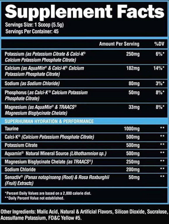 Alpha Lion SuperHuman Hydration 10x the Electrolytes facts
