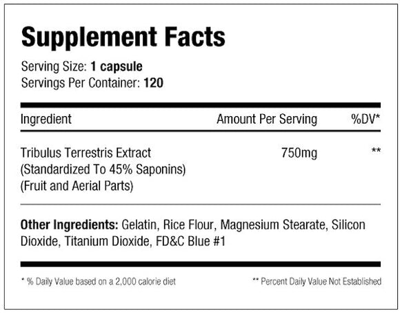 SNS Tribulus-750 Test Booster 120 Caps facts