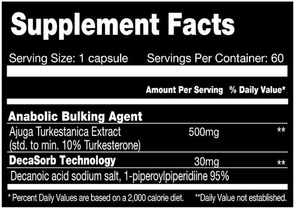 Killer Labz Turkesterone 60 capsules fact