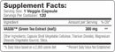 Serious Nutrition Solutions Vaso6 120 caps. facts