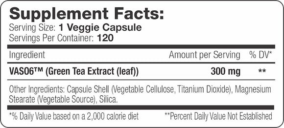 Serious Nutrition Solutions Vaso6 120 caps. facts