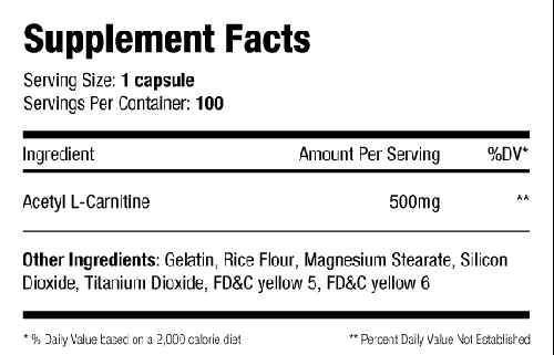 SNS Carnitine SNS Alcar-500 100 capsules facts