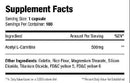 SNS Carnitine SNS Alcar-500 100 capsules facts