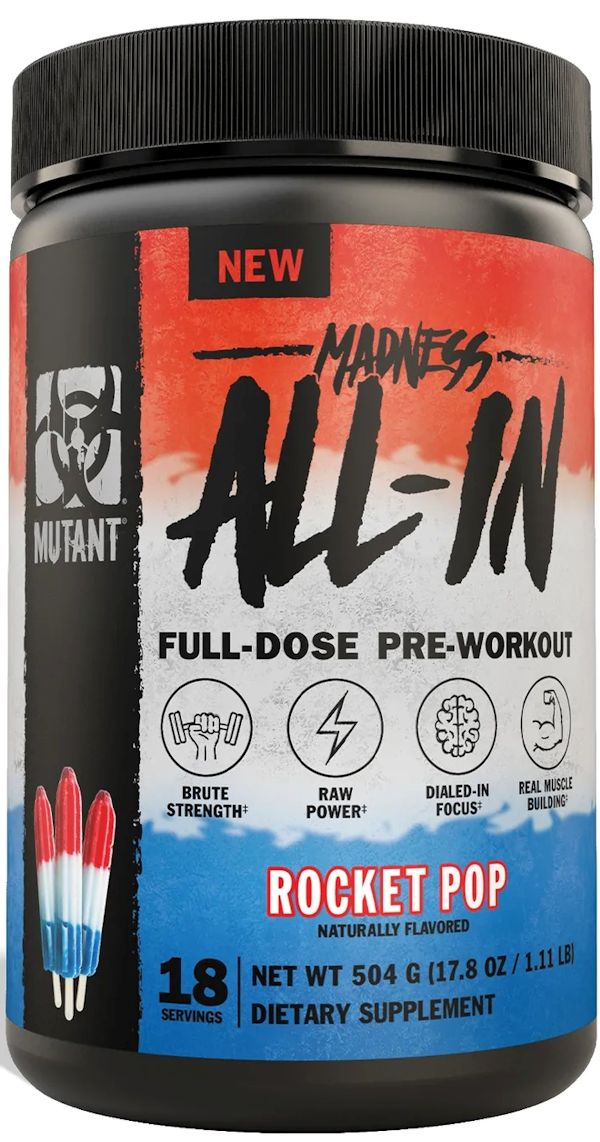 Madness All-In Mutant pre-workout rocket pop