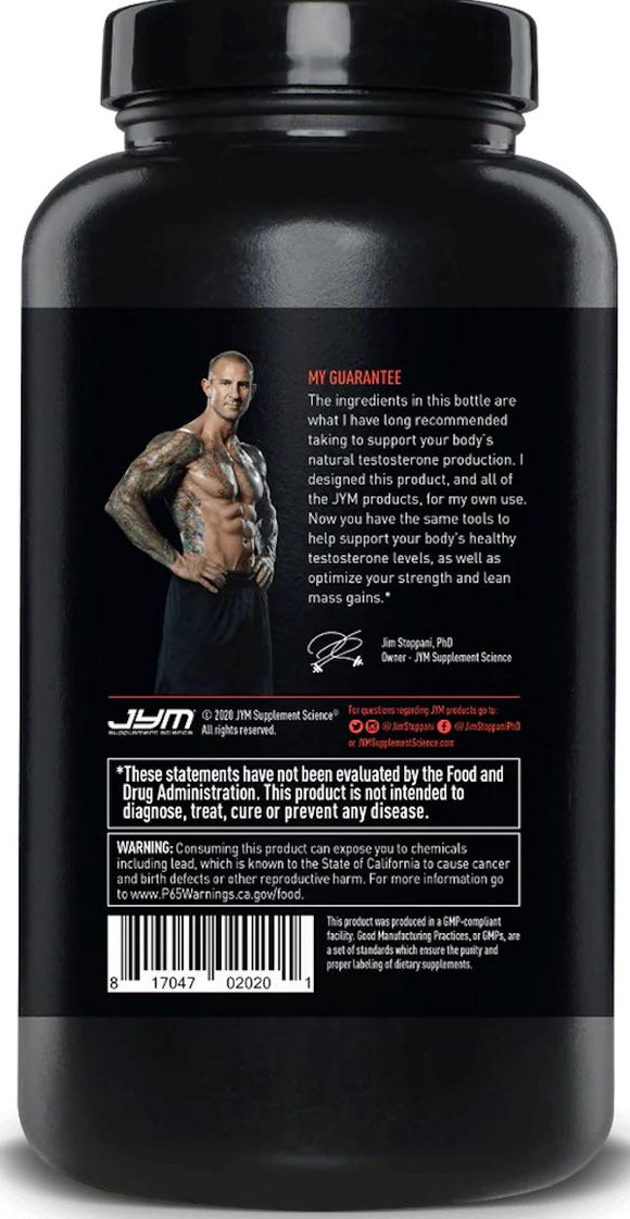 JYM Supplement Science Alpha Testosterone Support fact