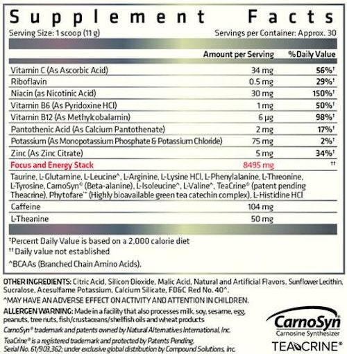 USN Amino Stim Essential Amino Acid+ Energy fact
