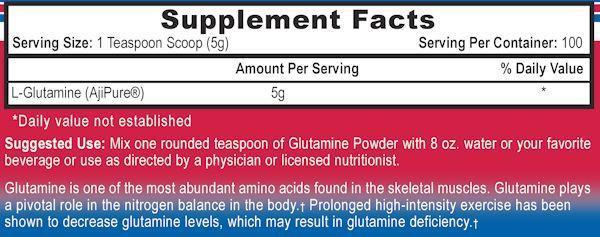 APS Nutrition L-Glutamine 100 Servings facts
